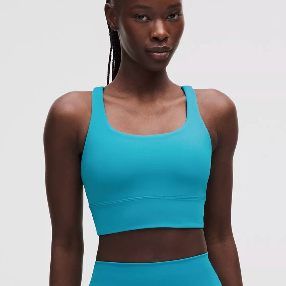 Lululemon Energy Longline Bra *Medium Support, B-D Cups Blue Sz 6 Hawaiian Blue